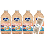Ocean Spray White Cran Peach Juice Drink 64 fl oz Plastic Bottles 4 Pack + 15 Sugarcane Disposable Straws by KOOL8SHOP Infinite