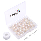 BEADIA Natural Pearl Beads Potato 9-10mm White Freshwater Cultured Loose Gemstone Beads for DIY Jewelry Making 13.8''/Strand HQ