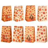 eowqeiur Thanksgiving Paper Gift Candy Goodie Treatment Goody Cookie Bag Stickers Party Favours Supplies Fall Decorations