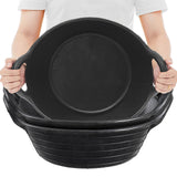 Maxdot 3 Pieces Rubber Feed Pan with Handle 3 Gallon Durable Versatile Horse Feeder Bucket for Livestock Animal Pets Feeding Wat