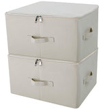 iwill CREATE PRO Collapsible Rigid Storage Bins with Lid, Shelves Clothes Storage Cubes, Tide Up Your Wardrobe, Beige, Set of 2