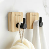 Plantex Wooden Wall Hanging Hook/Square Self Adhesive Robe Hooks For Kitchen/Bathroom/Bath Towel Hook/Stylish Home Decor Items