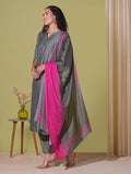 Anni Designer Women'S Rayon Viscose Solid Straight Kurta With Pant & Dupatta (Mogul Grey-Vks01_M_Grey_Medium),Grey,M,,,
