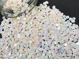 The Design Cart 4 mm Cream Rainbow Round Circular Plastic Sequins Sitara for Embroidery, Embellishing Handbags, Apparels, Art Cr