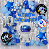 FI FLICK IN 53 Pcs Space Theme 10th Birthday Decoration Kit with Balloons & Foils