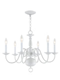 Livex Lighting 5006-03 Williamsburgh 6-Light Chandelier, White