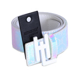 Hamster London Raver Shiny Belt With White Hl Buckle (Small, Length: 36.2)
