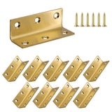 Redunest L Bracket, Heavy Duty Corner Brace, 10 Pack 3.2 Inch Stainless Steel Shelf Bracket Angle Bracket for Shelves, Gold Meta