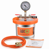 BACOENG Universal Vacuum Chamber Series: 2 Quart Stainless Steel Vacuum Chamber Kit, Vacuum Degassing Chamber for Resin, Silicon