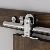 CCJH 8 FT Stainless Steel Sliding Door Hardware Kit, Top Mount Wooden Door Hardware for Single Door, Fit 48 Wide Door Panel, T S