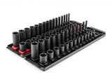TEKTON 1/4 Inch Drive 6-Point Impact Socket Set with Rails and Trays, 58-Piece (5/32-11/16 in., 4-17 mm) | SID90202