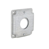 4 in. Square Cover, Universal Exposed Work, 1-Round Device, 3-in-1 Plates