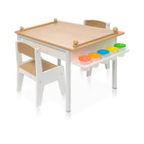 Milliard 2-in-1 Kids Art Table and Chair Set - Activity Table with Storage, Easel Transformation - 5 Paint Cups, and Paper Roll