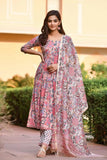 Lookmark Women'S Trendy Printed Cotton Blend Straight Kurta Pant Dupatta Set ||Az-Lm-Og-Ks2092-2Xl Peach