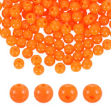 HARFINGTON 100pcs Orange Acrylic Round Beads 6mm Dia 1.9mm Hole Plastic Resin Smooth Balls Loose Bead for Jewelry Making Bracele
