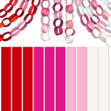 BOUBONI 600 Pieces Valentine's Day Paper Chains Paper Strips 1 x 7 Inch for Wedding Party Decorations DIY Crafts Favors (Pink &