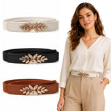 Srkspyfd 3Pcs Belts For Women, Stylish Waist Belt For Dresses And Jeans, Saree Belts For Women, Combo In White Black Coffee Colo