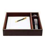 Dacasso Chocolate Brown Leather Conference Room Organizer Tray (A3440)