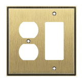 Henne Bery Soft Modern Decorative Wall Plate Switch Plate Outlet Cover (Decorator/Duplex, Antique Brass)