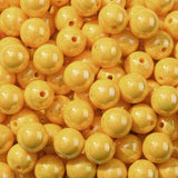 BERMRO 16mm Acrylic Bead 100pcs AB Golden Color Focal Bead Chunk Bubblegum Beads for DIY Crafting Necklace Bracelet Jewelry Maki