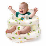 Inflatable Baby Seat for Babies 3-36 Months, Sit Me Up Floor Chair with Built-in Air Pump, Squeaky Dinosaur Ears & Full Support
