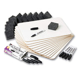 Charles Leonard Magnetic Lapboard Class Combo Pack, Includes 12 Each: 2Sided Plain/Plain 9 x 12 Inch White Boards, 2Inch Erase