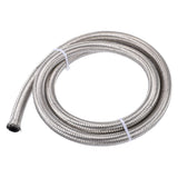 X AUTOHAUX 5ft 8AN Fuel Hose AN8 Universal Car Braided Stainless Steel CPE Oil Fuel Gas Line Hose Silver Tone