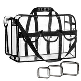 Sanwuta Extra Large Clear Makeup Bag Clear Duffle with 3 Small Cosmetic Bag Transparent Toiletry Organizing Waterproof PVC Trave