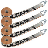 VULCAN Winch Strap with Heavy Wire Hook 2 Inch x 15 Foot 4 Pack Silver Series 3,300 Pound Safe Working Load