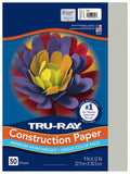 Pacon 103027 Tru-Ray Construction Paper, 76 lbs., 9 x 12, Gray, 50 Sheets/Pack