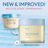 SEACRET Body Scrub - Salt & Oil Body Exfoliator with Dead Sea Minerals and Essential Oils, Pomegranate Scent 14.1 FL.OZ.