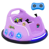 Costzon Kids Electric Bumper Car, 12V with Remote Control, 360 Spin, Flashing Lights, Built-in Music & Wireless Connection, Todd