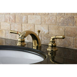 Kingston Brass Kb954 Magellan Ii 4-Inch To 8-Inch Mini Widespread Lavatory Faucet With Metal Lever Handle, Polished Brass, Polis