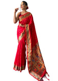 Sgf11 Women S Kanjivaram Soft Silk Saree With Blouse Piece 6.3Metres (Red) -Like New