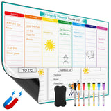 MaxGear Weekly Dry Erase Board for Fridge, 16x12 Magnetic Calendar Whiteboard Planner for Refrigerator with Stain Resistant Tech