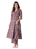 Stylum Women's Floral Printed Rayon Co-Ord Set (CSNAINAPURPLE34_Mauve, XS)