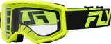 Fly Racing 2024 Youth Focus Goggle Black/Hi-Vis Yellow With Clear Lens; 37-51150Y