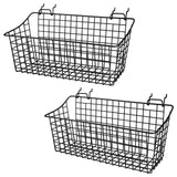 G.CORE 2 Pack Large Pegboard Baskets, Metal Shelves Hooks to 1/8 1/4 Peg Boards, Peg Board Baskets Bins Set - Organize Tools Wor