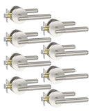 Asidrama 8 Pack Privacy Brushed Nickel Door Handles, Door Lever with Door Knobs Indoor for Bedroom or Bathroom, Heavy Duty Door