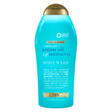OGX Radiant Glow + Argan Oil of Morocco Extra Hydrating Body Wash for Dry Skin, Moisturizing Gel Cleanser for Silky Soft Skin, B