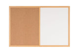 Maya Combo Board, Melamine Dry-Erase And Cork, 24 X 36, Oak Frame