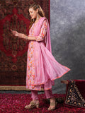 Gosriki Women'S Cotton Blend Printed Straight Kurta And Pant With Dupatta (Kaleping-Pink-Gs_M_Pink_Medium),Pink,,B0D6KVWBSS