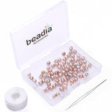 BEADIA Natural Pearl Beads Potato 4-5mm Purple Freshwater Cultured Loose Gemstone Beads for DIY Jewelry Making 13.8''/Strand HQ