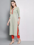 Anni Designer Women'S Cotton Blend Traditional Straight Printed Kurta And Pant Set (Amd 555-Green_Xxl_Green_Xx-Large),Green,2XL,Cotton Blend,Regular,Pants