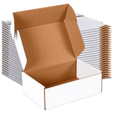 JOWLOT 9x6x3 inch Small Shipping Boxes Set of 25, White Corrugated Cardboard Box Literature Mailer for Mailing Packing Moving an