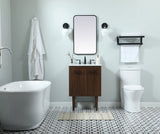 Elegant Decor Indoor Modern Under Sink Bathroom Fixtures Storage Organizer Cabinet 24 Inch Single Bathroom Vanity - Walnut