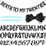 Kosiz 116 Pcs DIY Letter Custom Banner Customizable Banner Kit Including 111 Letters Numbers 3 Rope 2 Threading Device for Fall