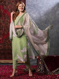 Anni Designer Women'S Rayon Blend Straight Printed Kurta With Pant & Dupatta (Meerut Pista-Vks01_L_Pista_Large),Pista,L,,,