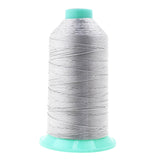 Mandala Crafts Size 207 630D T210 Bonded Nylon Thread - Silver 800 YDs Tex 210 Heavy Duty Sewing Threads for Leather, Jeans, Wea