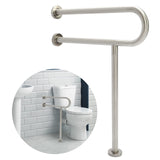 HECASA 24 Inch Handicap Grab Bars Rails 304 Stainless Steel Toilet Handrail Bathroom Safety Bar Wall Mount Floor Support Assist